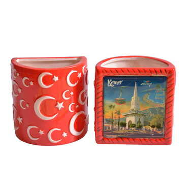 Myros - Kemer Themed Ceramic Moon & Star Pencil Holder