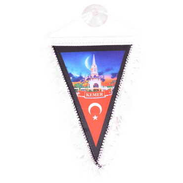 Kemer Themed Custom Printed Triangular Pennant 10X15Cm - Thumbnail