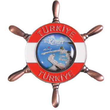 Myros - Kemer Themed Customised Metal Rudder Fridge Magnet