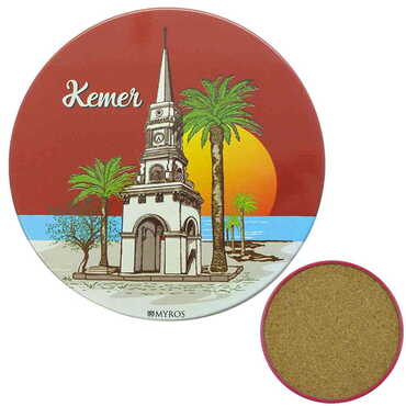 Kemer Themed Customised Metal Tin Coaster 90 mm - Thumbnail