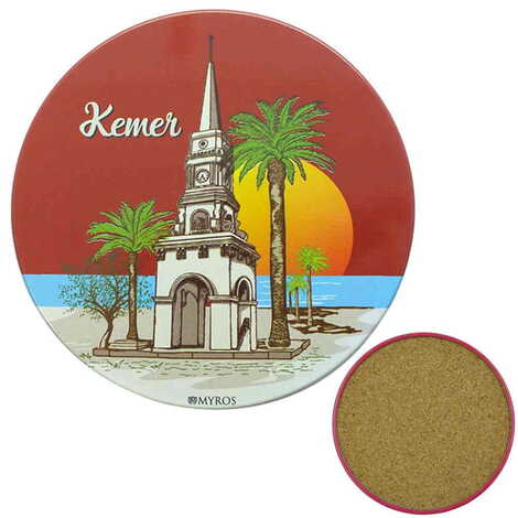 Kemer Themed Customised Metal Tin Coaster 90 mm