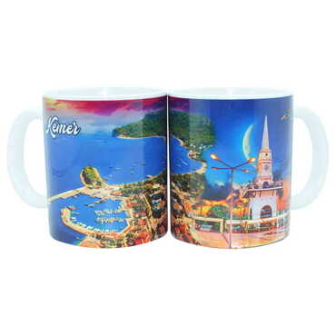 Myros - Kemer Themed Customised Porcelain Souvenir Travel Mug 80x95 mm