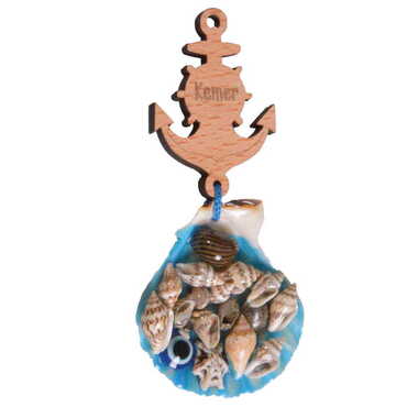 Kemer Themed Customised Sea Shell Souvenir Fridge Magnet - Thumbnail