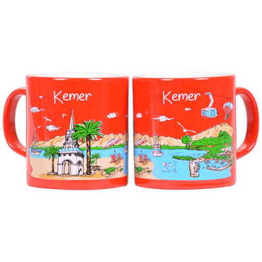 Kemer Themed Customised Serigraphy Printed Ceramic Mug 82x90 mm - Thumbnail