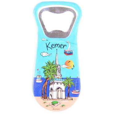 Myros - Kemer Themed Customised Uv Printed Plastic Base Plastic Base Bottle Opener 95x43 mm