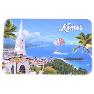 Kemer Themed Customised UV Printed Plastic Base Rectangle Fridge Magnet 80x50 mm - Thumbnail