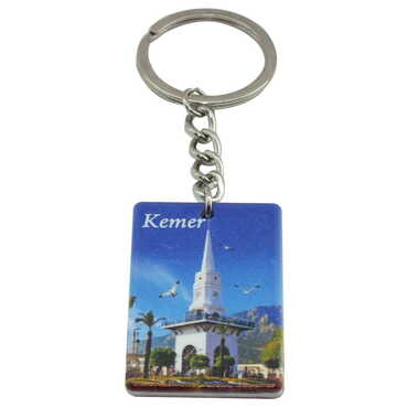 Myros - Kemer Themed Customised UV Printed Plastic Base Rectangle Keyring 31x106 mm