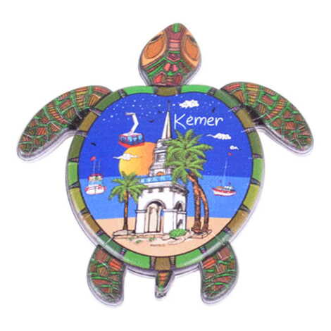 Kemer Themed Customised UV Printed Plastic Base Turtle Shaped Fridge Magnet 80x74 mm - 4