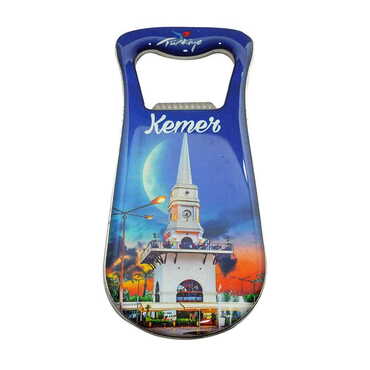 Kemer Themed Customizable Metal Magnetic Bottle Opener 95x42 mm - Thumbnail