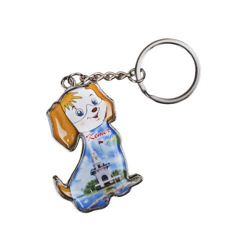 Kemer Themed Dog Shaped Metal Keychain - 2