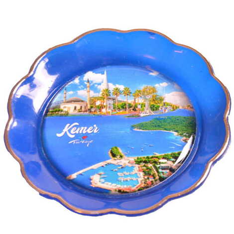 Kemer Themed Epoxy Dome Plate Shaped Souvenir Fridge Magnet 73 mm - 4