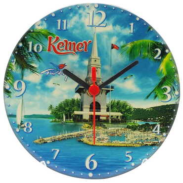 Kemer Themed Epoxy Wall Clock Home Decoration 17 Cm - Thumbnail