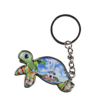 Kemer Themed Floating Turtle Shaped Metal Keychain - 5