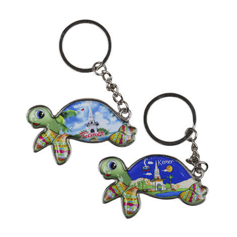 Kemer Themed Floating Turtle Shaped Metal Keychain - 2