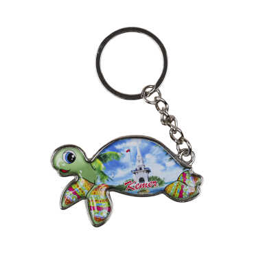 Kemer Themed Floating Turtle Shaped Metal Keychain - 3