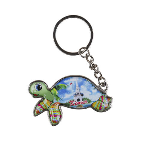 Kemer Themed Floating Turtle Shaped Metal Keychain - 3