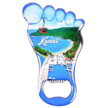 Kemer Themed Foot Shaped Metal Magnetic Bottle Opener 100x59 mm - Thumbnail