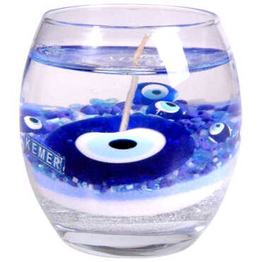 Kemer Themed Glass Transparent Gel Candle - Thumbnail