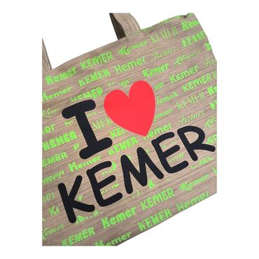 Kemer Themed Love Written Beach Bag - Thumbnail