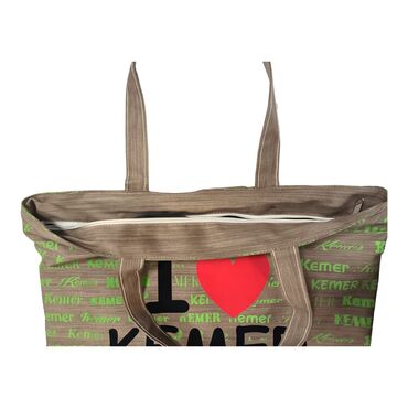 Kemer Themed Love Written Beach Bag - Thumbnail