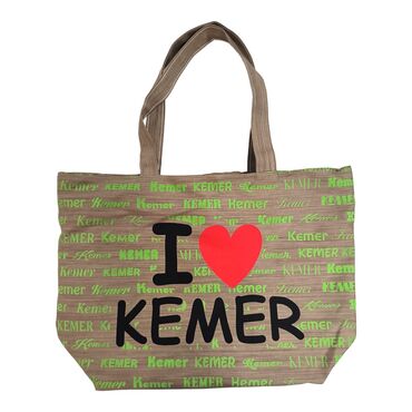 Kemer Themed Love Written Beach Bag - Thumbnail