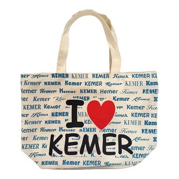 Kemer Themed Love Written Beach Bag - Thumbnail