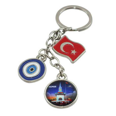Kemer Themed Metal Evil Eye Enamel Keychain - 5