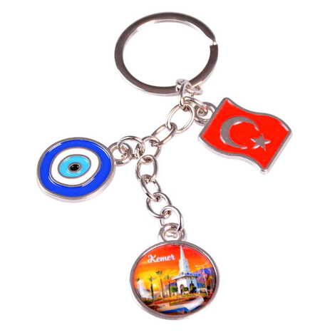 Kemer Themed Metal Evil Eye Enamel Keychain - 8