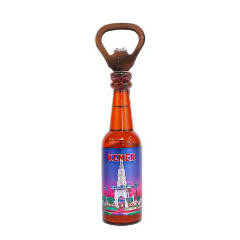 Kemer Themed Metallic Bottle Opener Refrigerator Magnet - 5