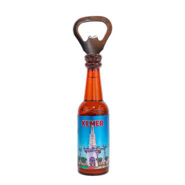 Kemer Themed Metallic Bottle Opener Refrigerator Magnet - 6