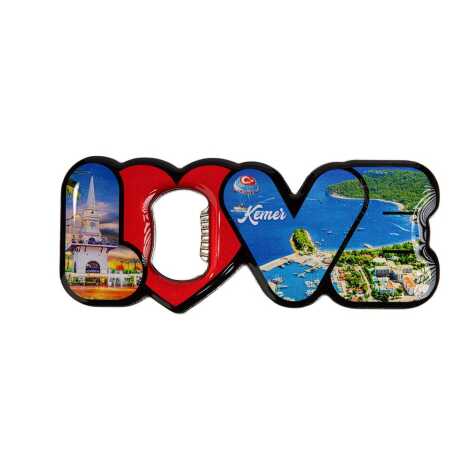 Kemer Themed Myros Metal Love Bottle Opener Refrigerator Magnet 114x47 mm - 1