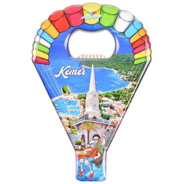 Kemer Themed Parachute Shaped Metal Magnetic Opener 113x75 mm - Thumbnail