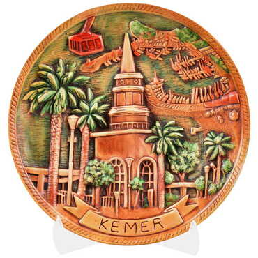 Myros - Kemer Themed Plaster Raised Cottage Wall Plate 20 Cm