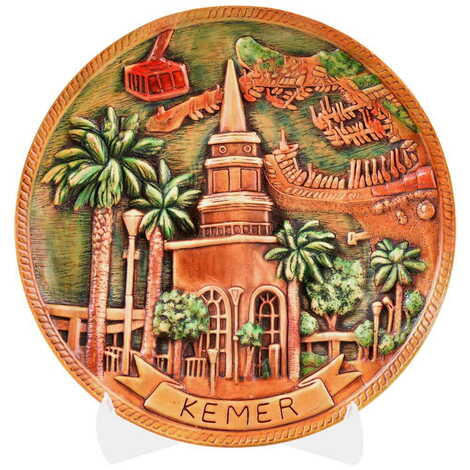 Kemer Themed Plaster Raised Cottage Wall Plate 20 Cm - 1