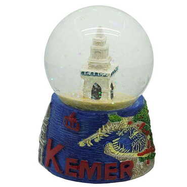 Myros - Kemer Themed Polyester Snow Globe 45 mm