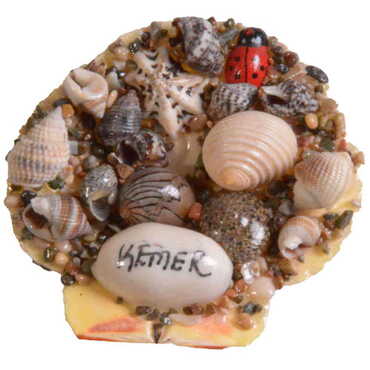 Kemer Themed Sea Shell Souvenir Fridge Magnet - Thumbnail