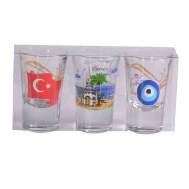 Myros - Kemer Themed Shot Glass Set of 3 Pcs