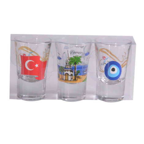 Kemer Themed Shot Glass Set of 3 Pcs