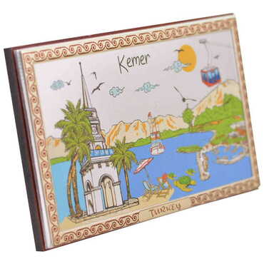 Kemer Themed Silver Plated Desktop Decor White 78X125 Mm - Thumbnail