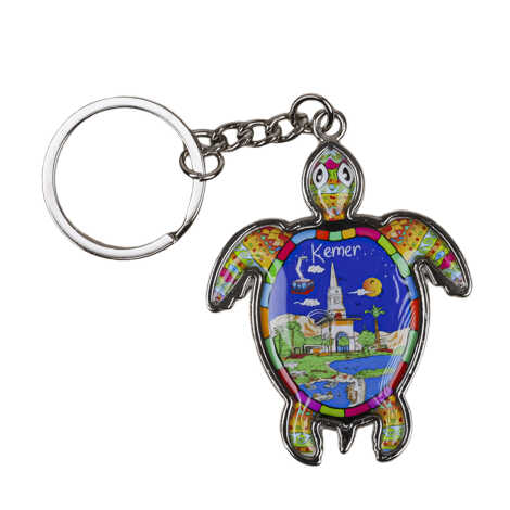 Kemer Themed Turtle Shaped Metal Keychain - 1