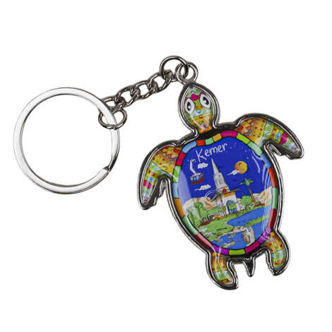 Kemer Themed Turtle Shaped Metal Keychain - 5