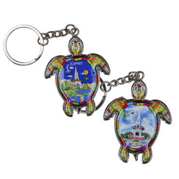 Kemer Themed Turtle Shaped Metal Keychain - 2