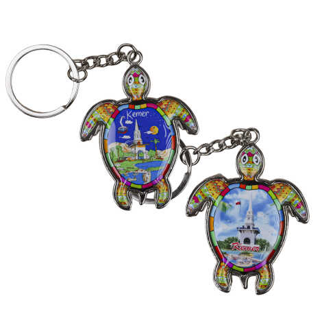 Kemer Themed Turtle Shaped Metal Keychain - 2