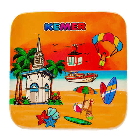 Kemer Themed UV Printed Rectangular Traditional Trivet - 1