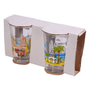 Myros - Kemer Themed Water Glass Set Two Pcs