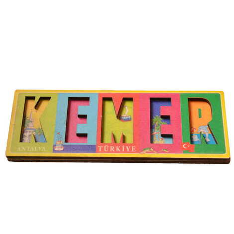 Kemer Themed Wooden Customised City Name Letter Souvenir Fridge Magnet - 5