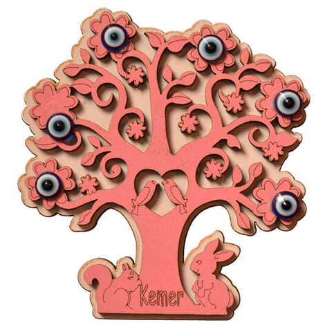 Kemer Themed Wooden Engraved Souvenir Fridge Magnet - 11