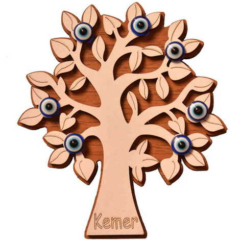 Kemer Themed Wooden Engraved Souvenir Fridge Magnet - 12