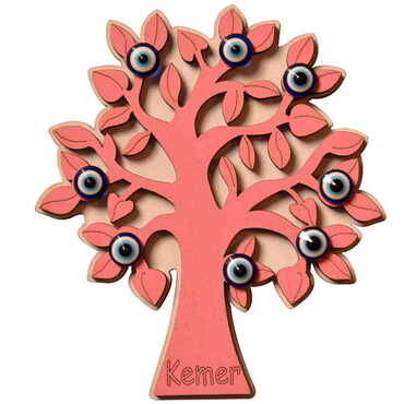 Kemer Themed Wooden Engraved Souvenir Fridge Magnet - 14