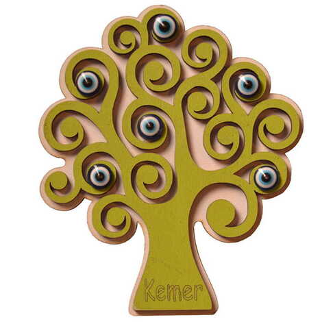 Kemer Themed Wooden Engraved Souvenir Fridge Magnet - 16